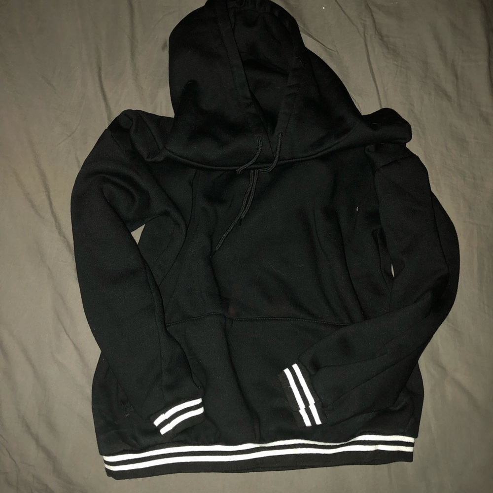 Black Striped Hoodie